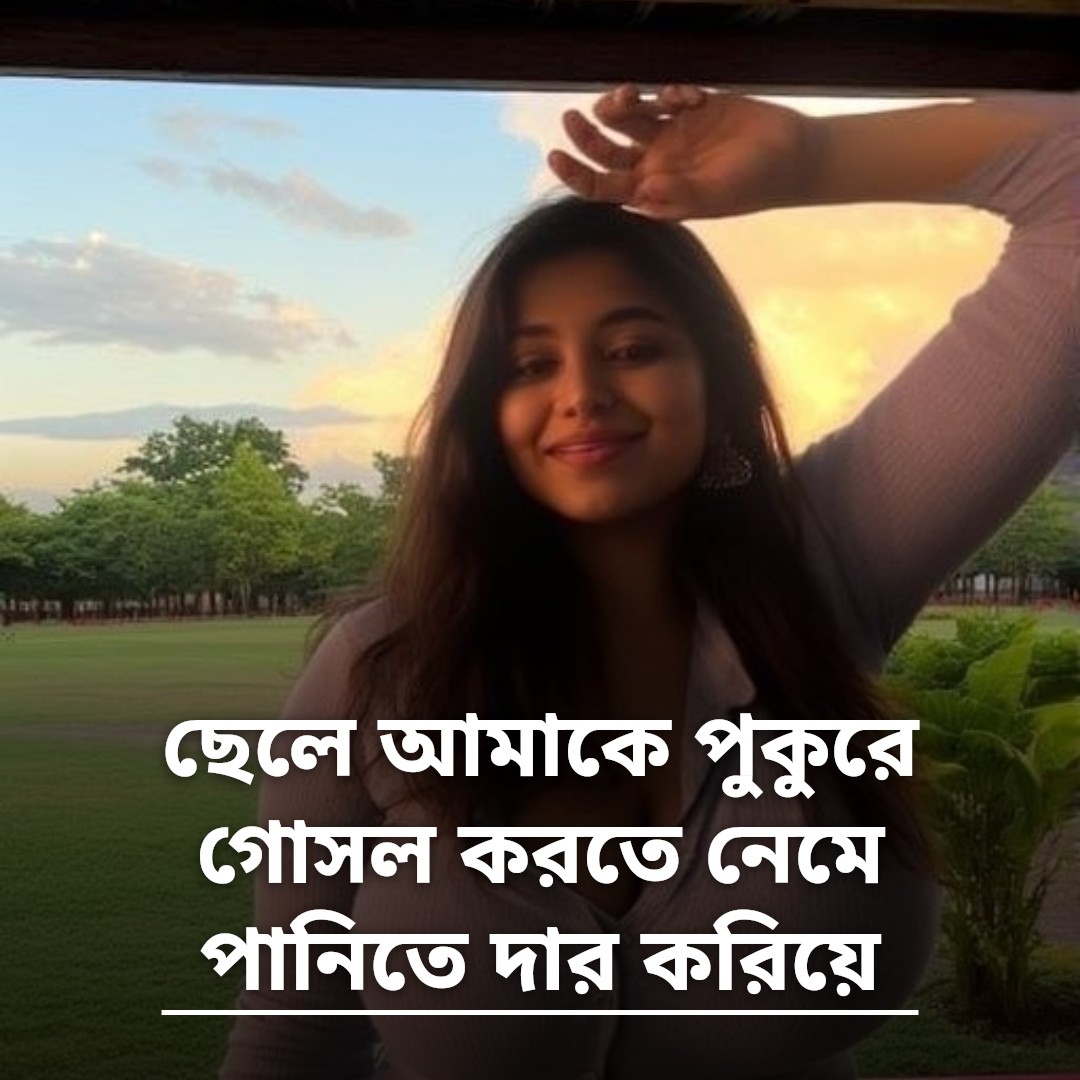ছেলে আমাকে পুকুরে গোসল করতে নেমে পানিতে দার করিয়ে